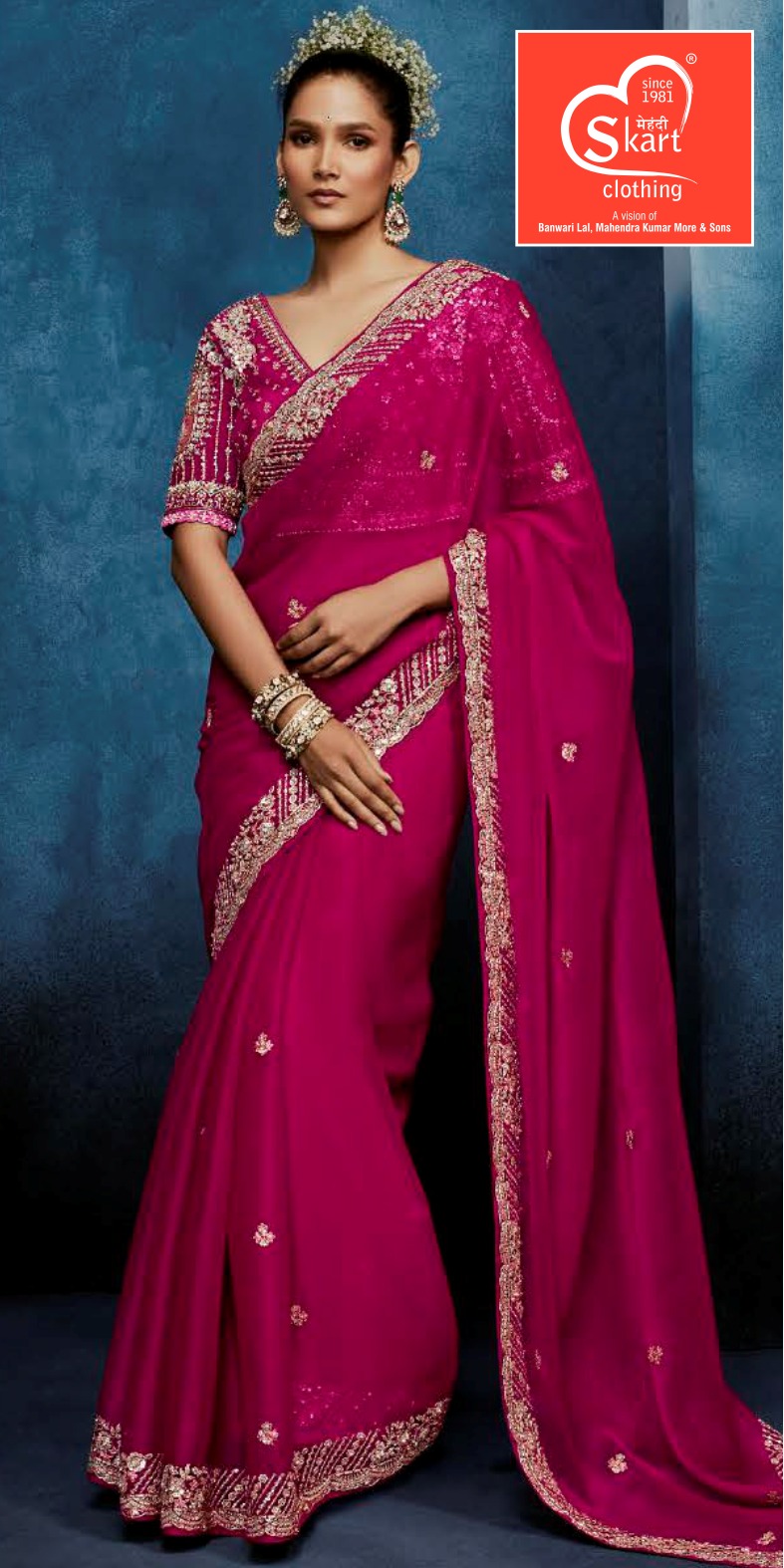 Premium Pure Chiffon Boutique Work Saree with Designer Blouse - View 2