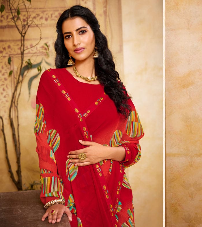 Women's Pure Chiffon Printed Saree – Lightweight Elegant Ethnic Wear - View 2