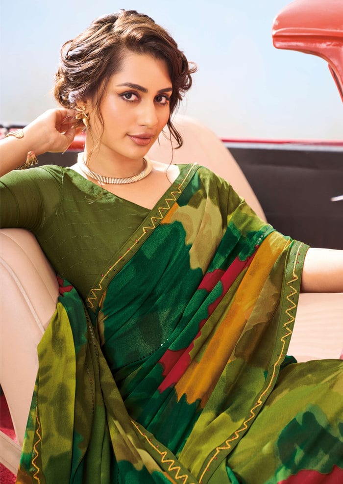 Women's Premium Chiffon Printed Saree – Elegant Designer Ethnic Wear - View 2