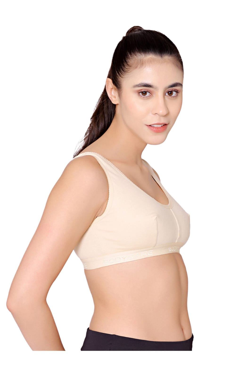 Bodycare 1607 Women's Cotton Full Coverage Sports Bra – Wire-Free Everyday Comfort - View 3