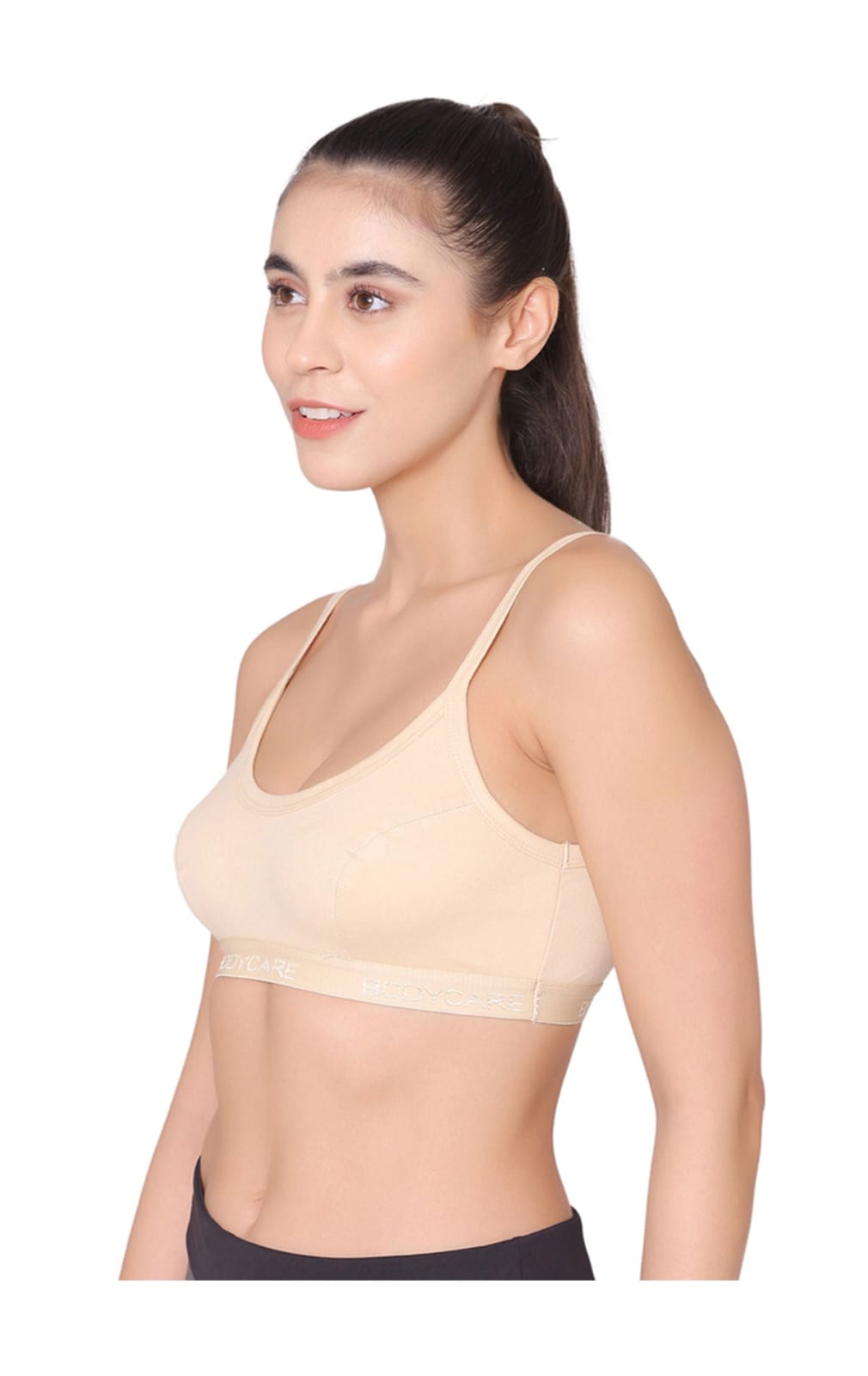 Bodycare 1604 Women's Cotton Camisole Sports Bra – Wire-Free Adjustable Strap Bra - View 2