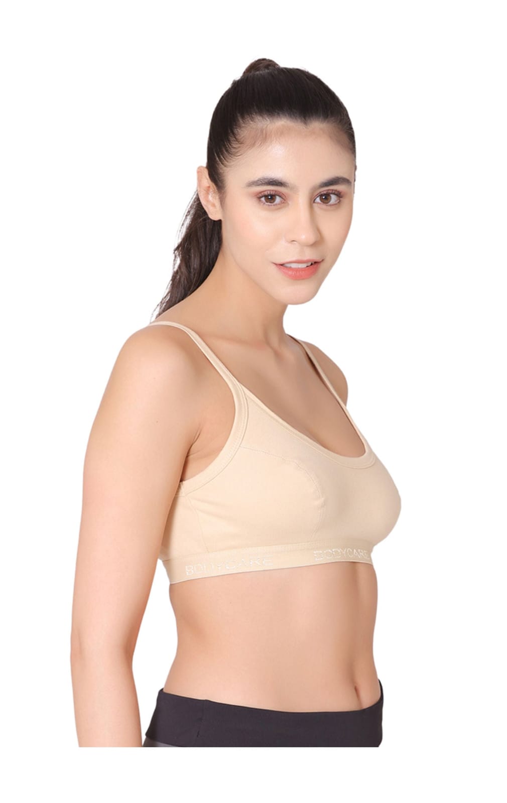 Bodycare 1604 Women's Cotton Camisole Sports Bra – Wire-Free Adjustable Strap Bra - View 4