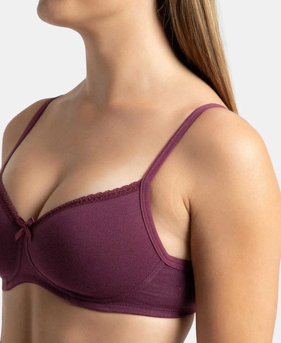 Jockey 1723 Women's Cotton Rich Padded Bra – Wire-Free Everyday Comfort Bra - View 3