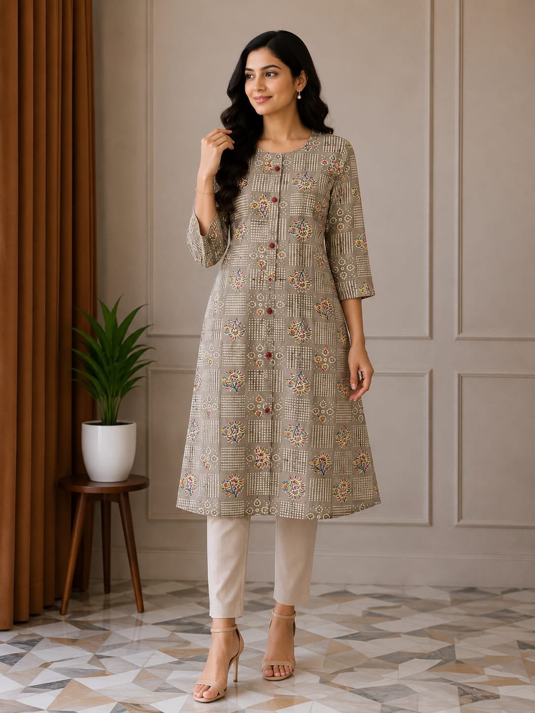 Elegant Printed Women’s Kurti with Straight Fit - View 2