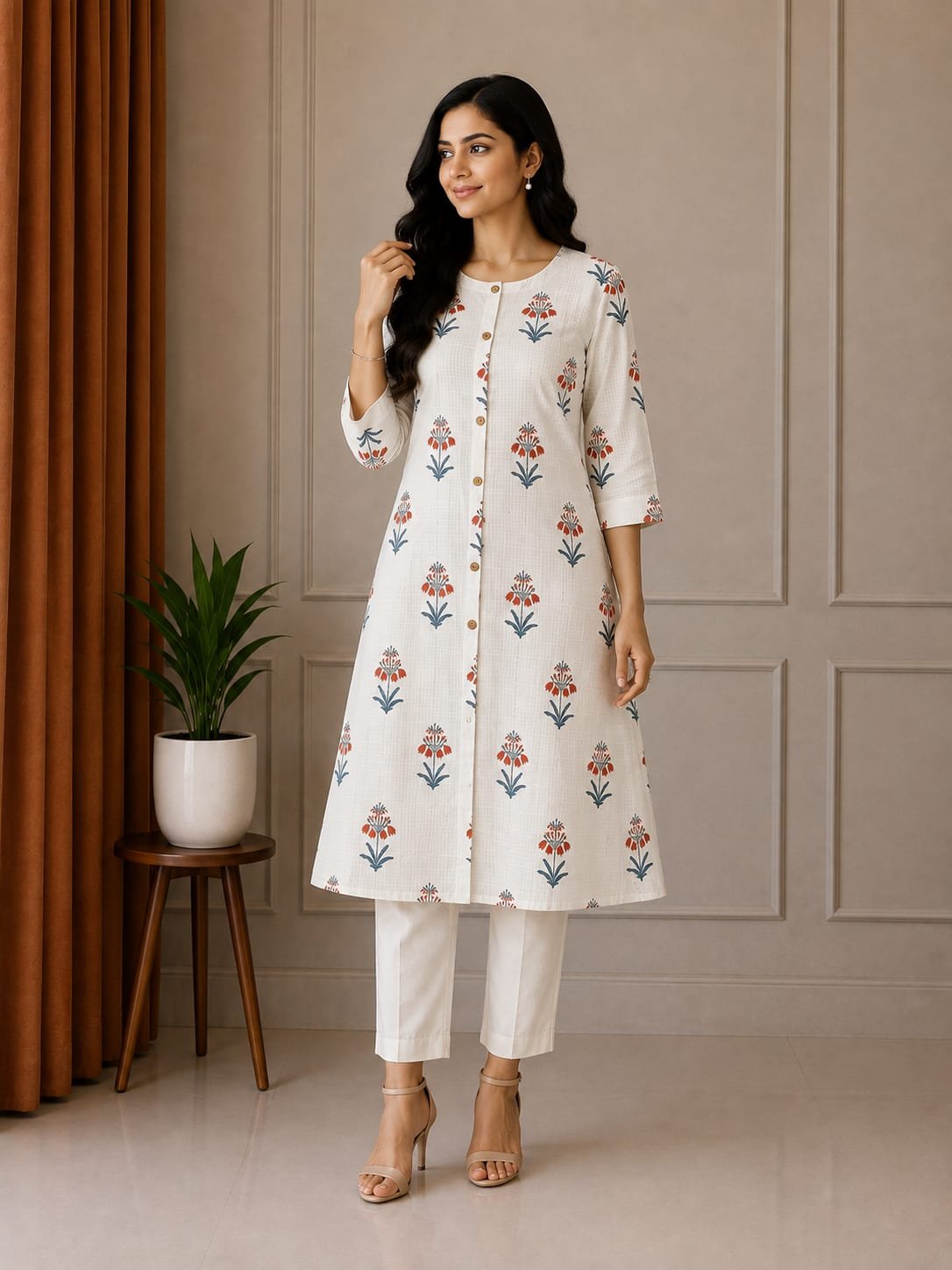 Elegant Floral Printed Women Kurti - View 2