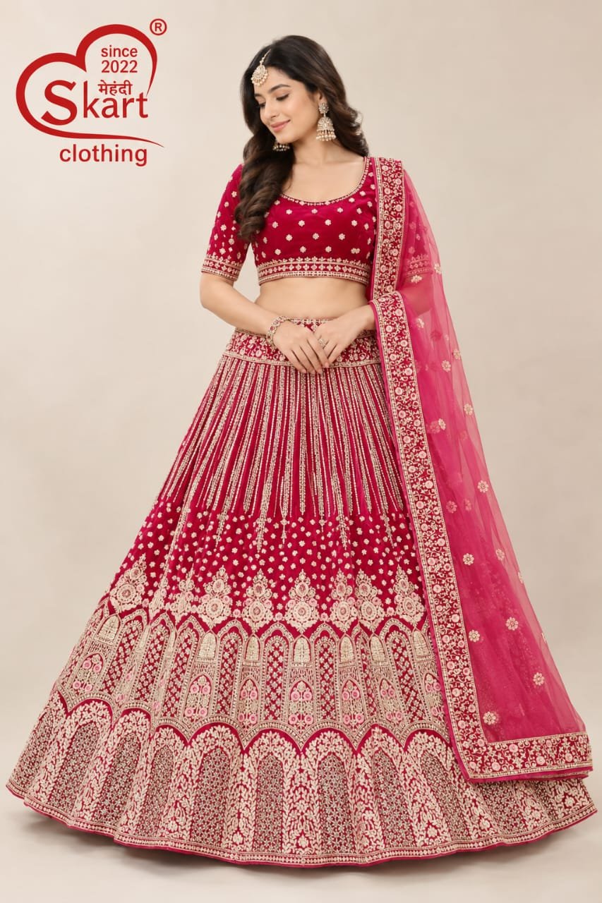 Wine Pink Embroidered Lehenga Choli with Pink Dupatta - View 2