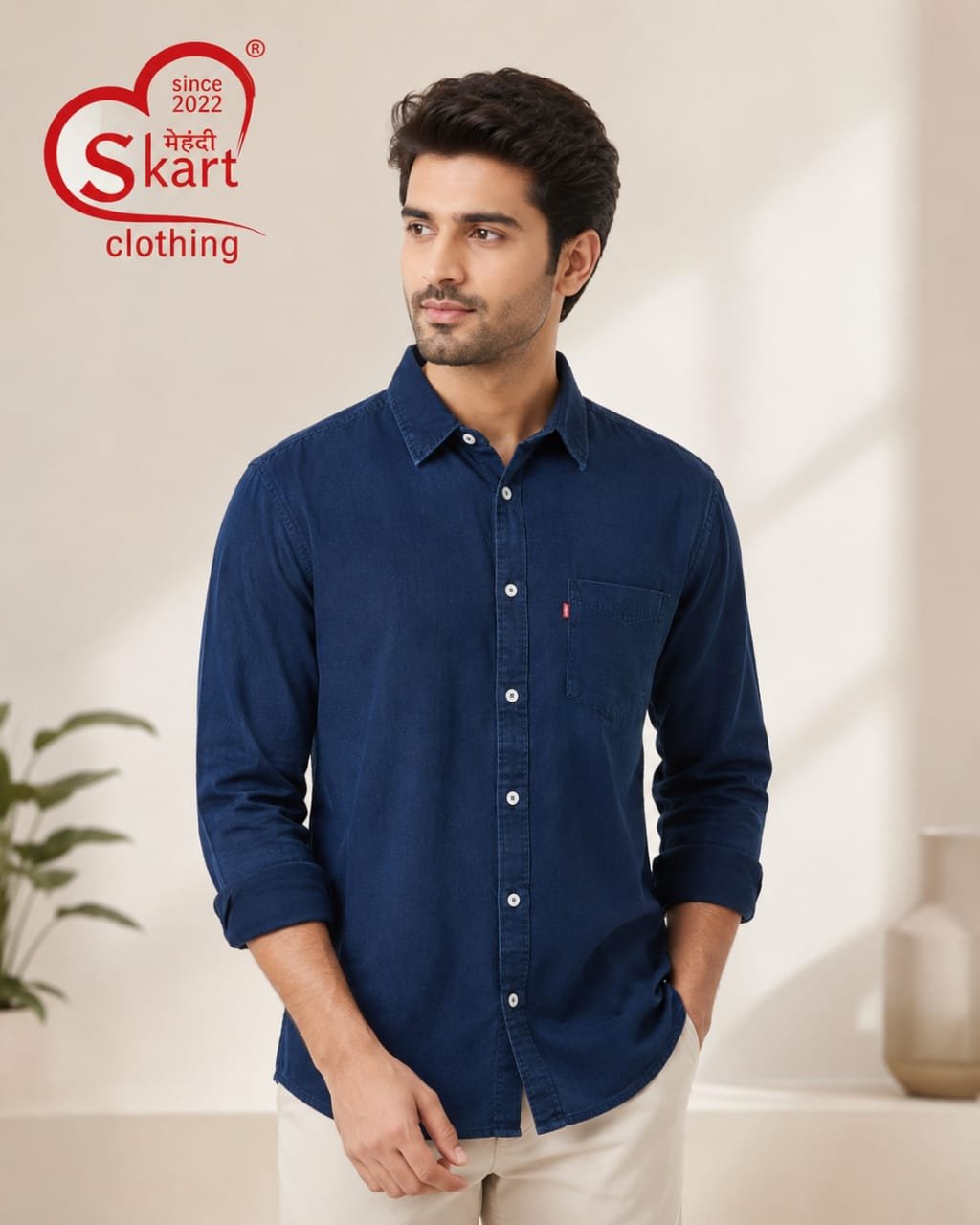 Levi's Men Classic Navy Blue Casual Shirt - View 2