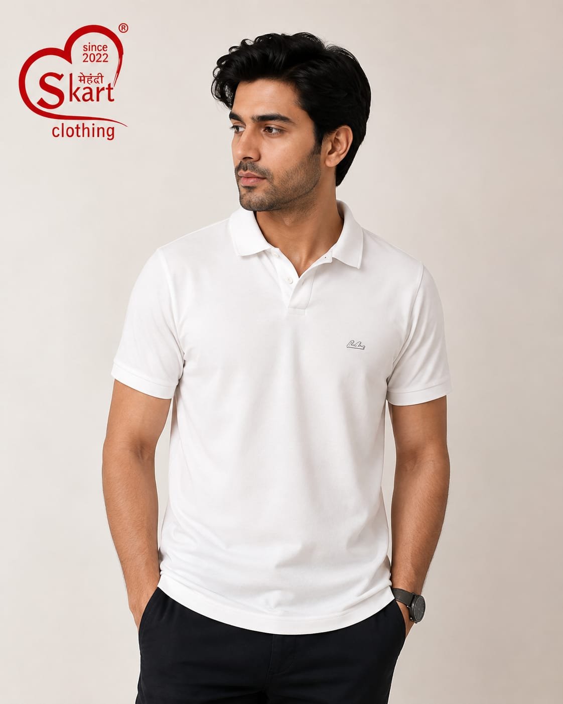 Rare Rabbit Men's Classic White Polo T-Shirt - View 2