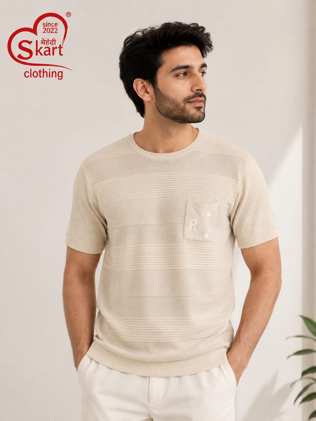 Rare Rabbit Premium Textured Knit T-Shirt - View 2