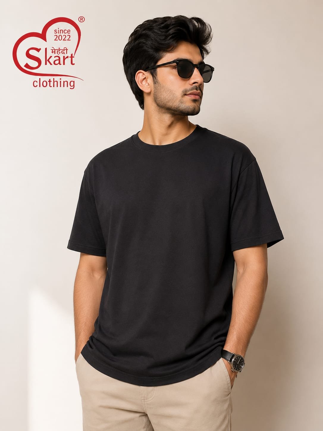 Rare Rabbit Classic Black Regular Fit Crew Neck T-Shirt - View 2