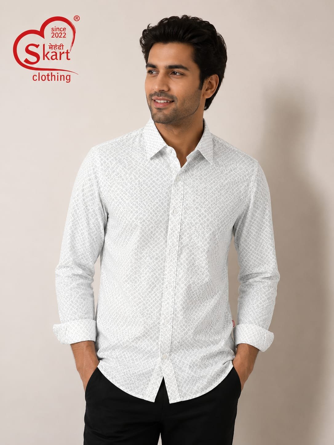 Levi's Men White Printed Full Sleeve Shirt - View 2
