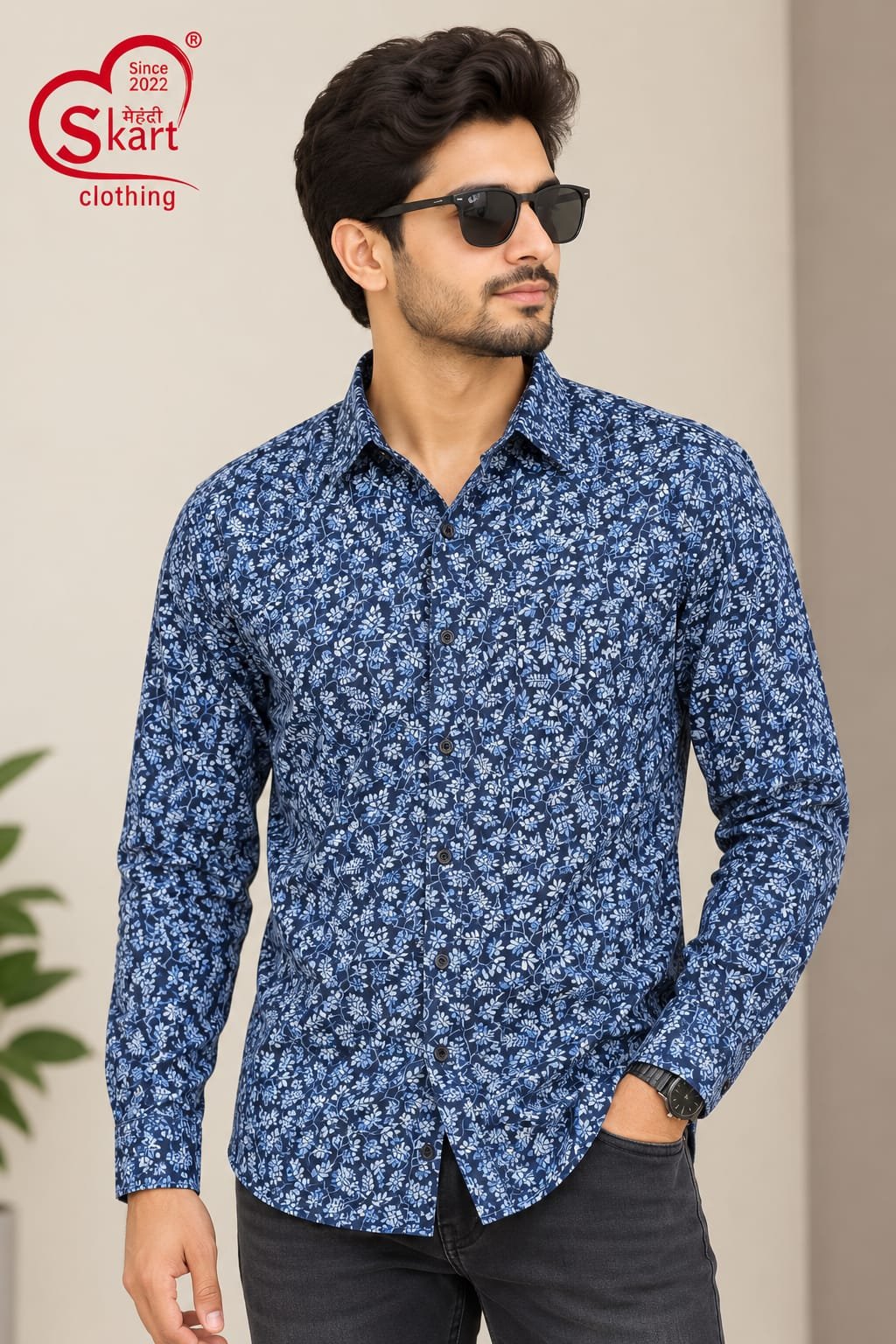 Levi's Premium Blue Floral Printed Shirt - View 2