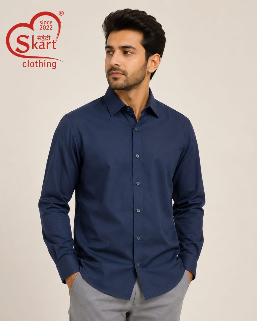 Levi's Classic Navy Blue Formal Shirt - View 2