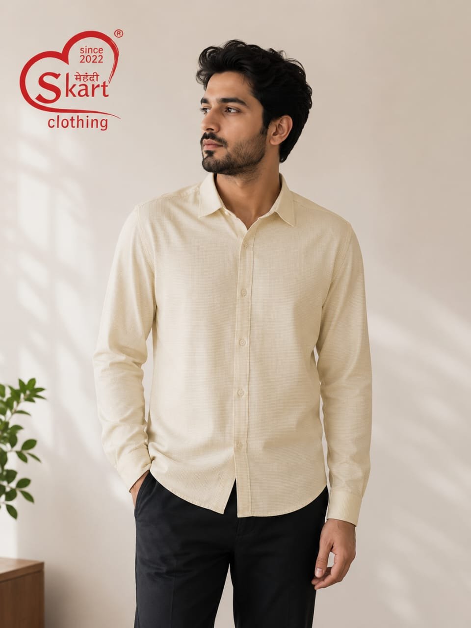 Rare Rabbit Men Premium Cream Textured Casual Shirt - View 2
