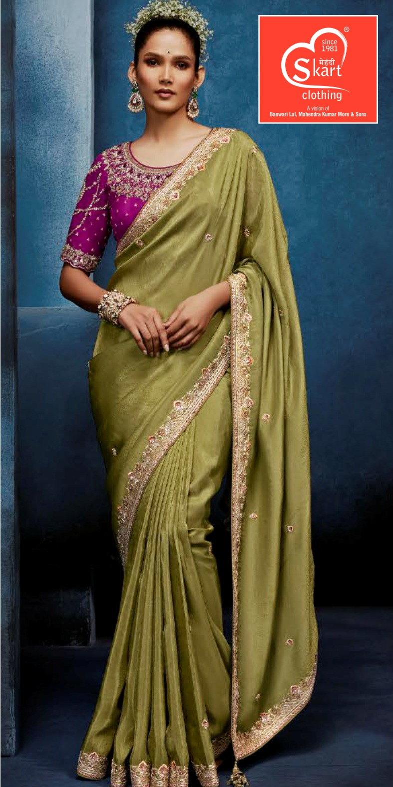 Premium Pure Chiffon Boutique Work Saree with Designer Blouse