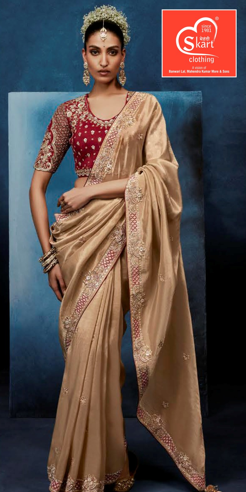 Premium Pure Chiffon Boutique Work Saree with Designer Blouse