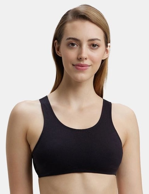 Jockey 1582 Women's Slip-On Cotton Stretch Crop Top Bra – Wire-Free Everyday Comfort