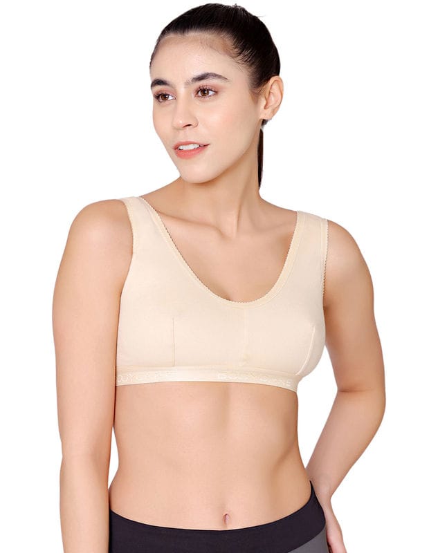 Bodycare 1607 Women's Cotton Full Coverage Sports Bra – Wire-Free Everyday Comfort