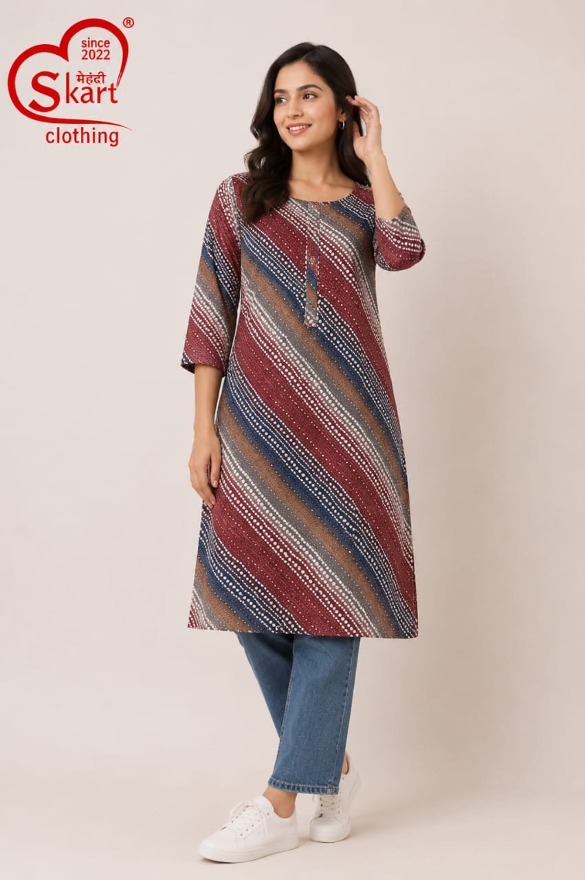 Women’s Printed Straight Kurti – Casual Everyday Wear