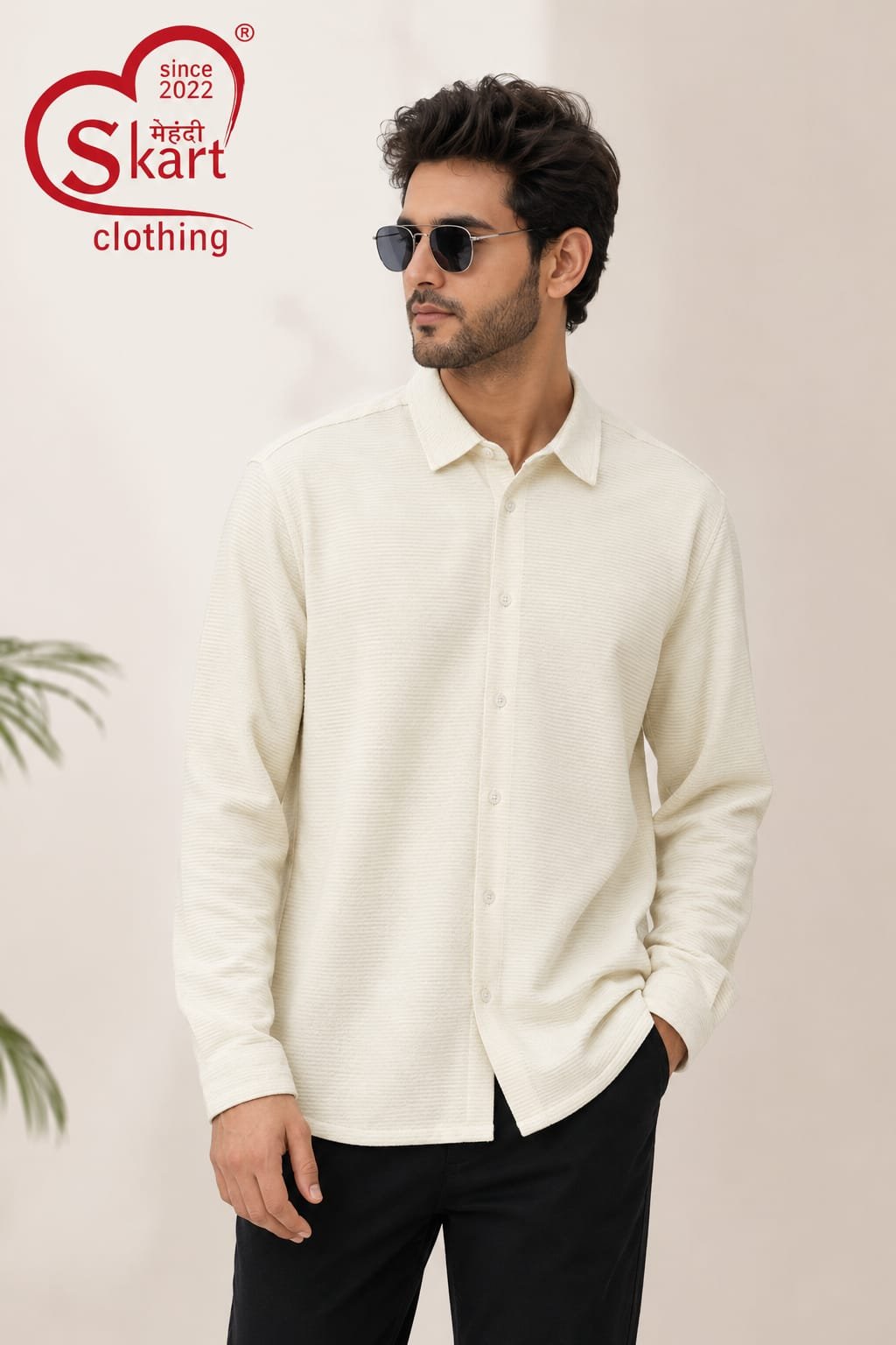 Rare Rabbit Men Premium Textured White Casual Shirt