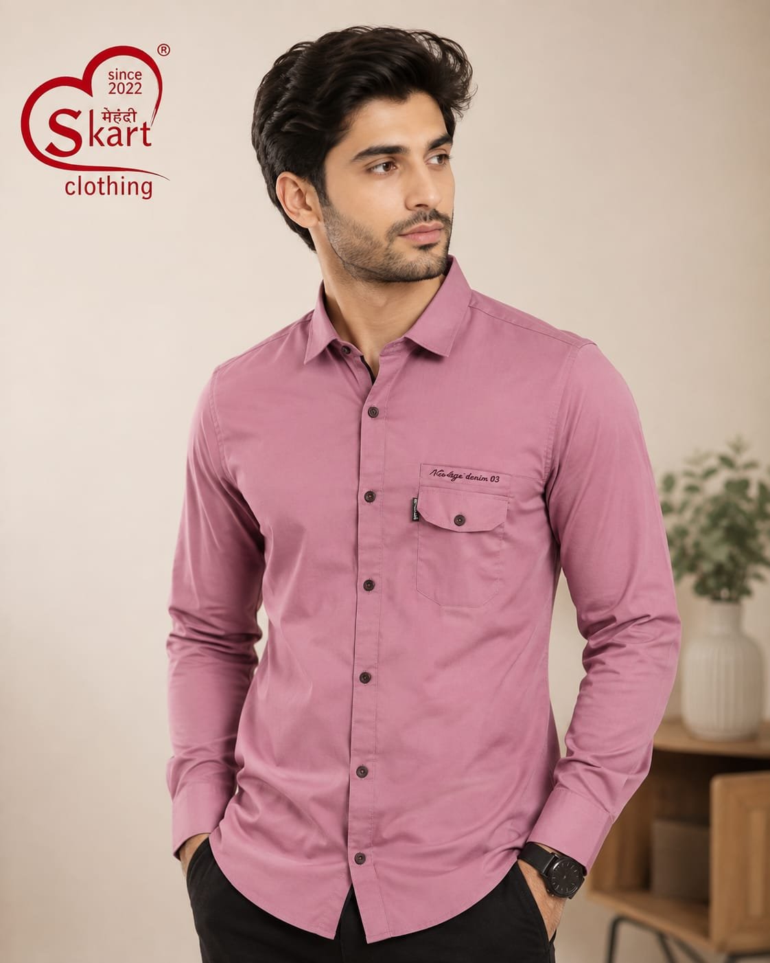 Classic Pink Solid Shirt – Smart Casual Style