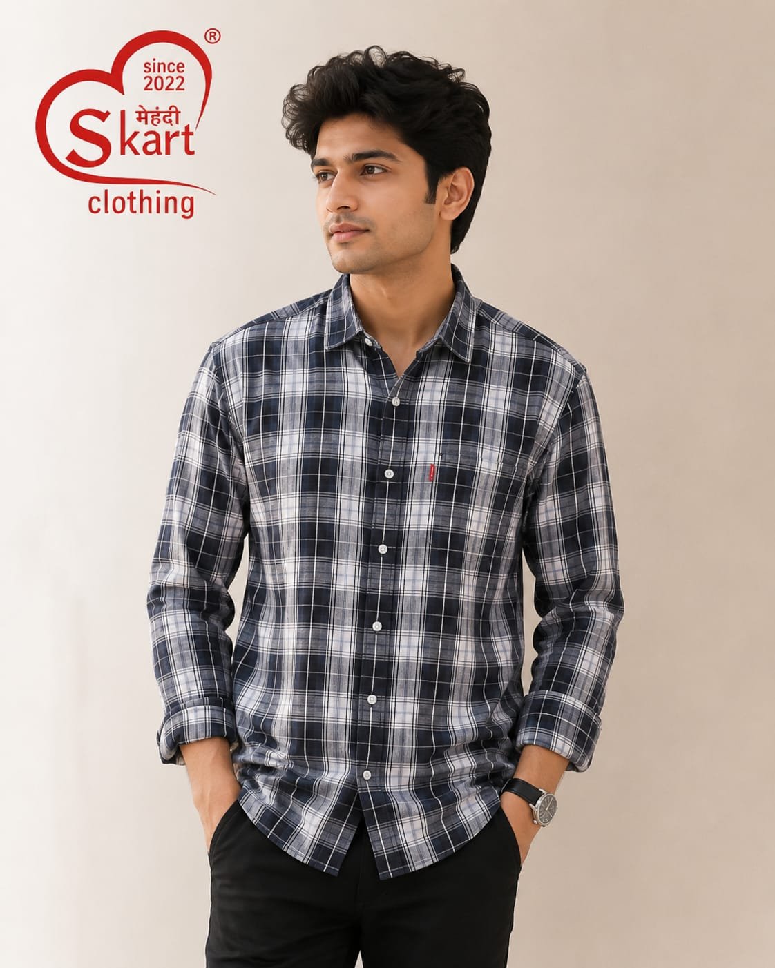 Levi's Classic Navy Check Shirt – Smart Everyday Style