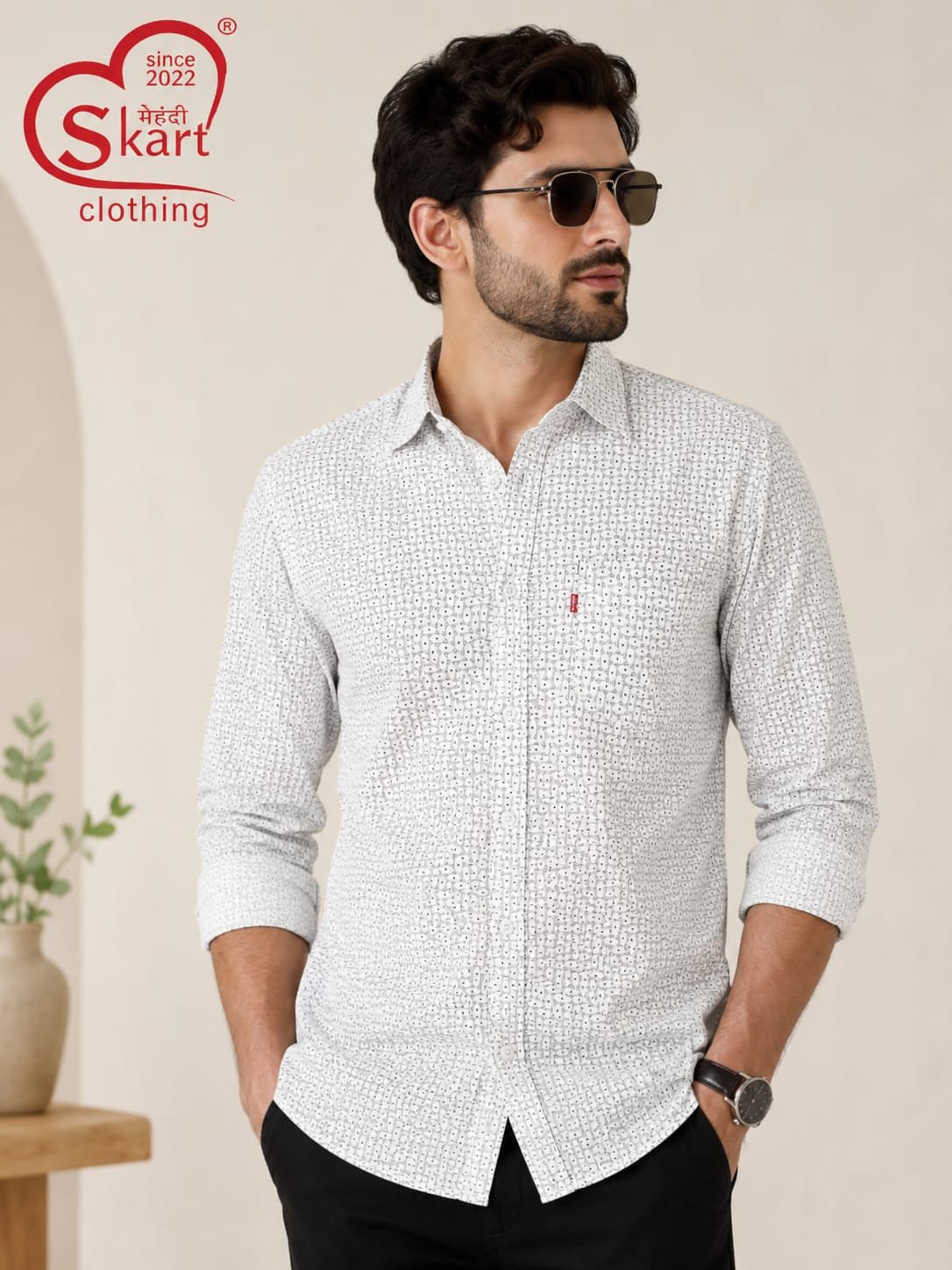 Levi's Men White Printed Casual Shirt