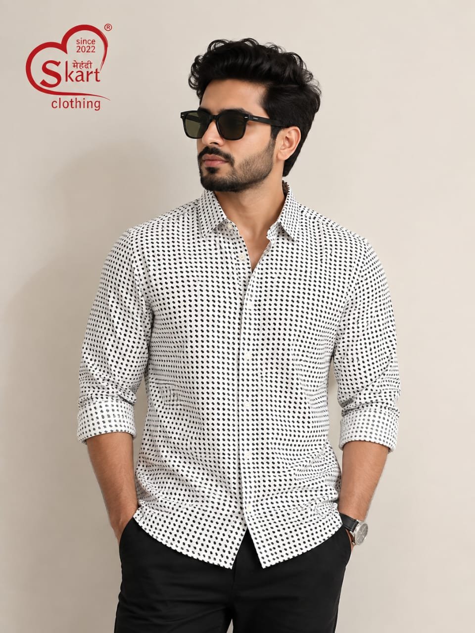 Levi's Men White & Black Printed Casual Shirt