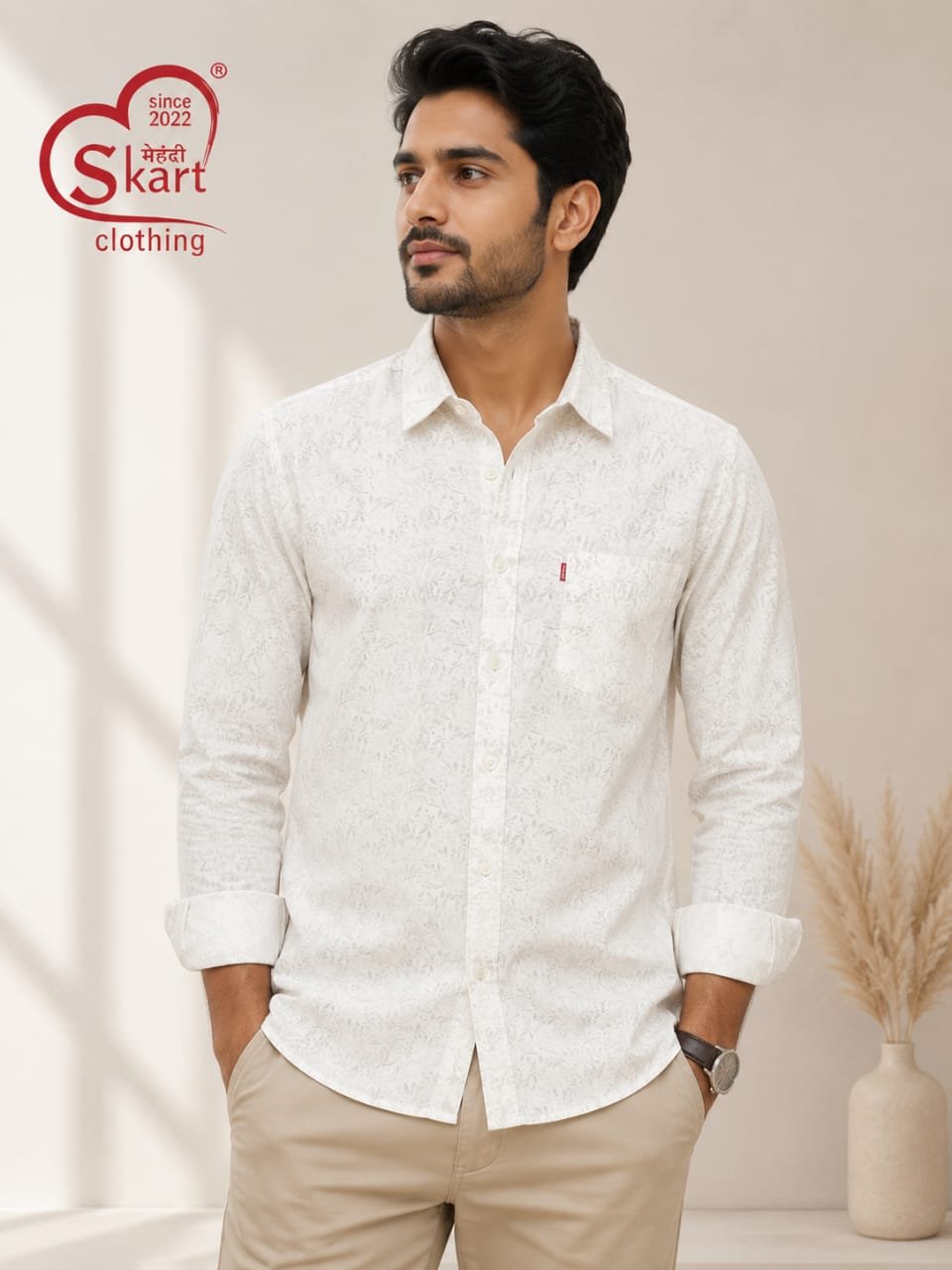 Levi's Men White Floral Print Casual Shirt